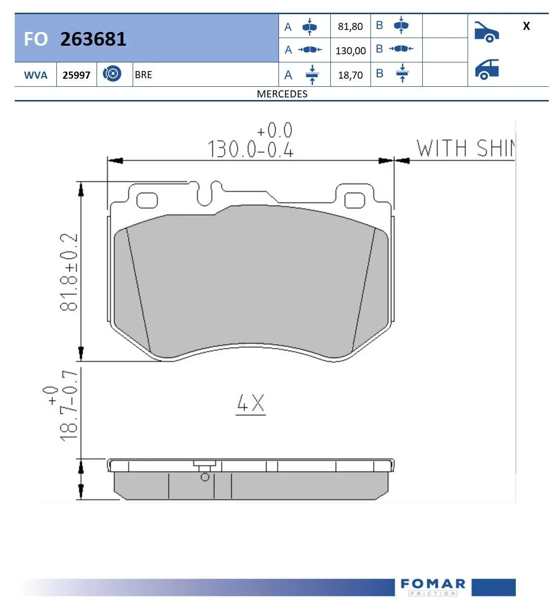 Brake Pad Set, disc brake